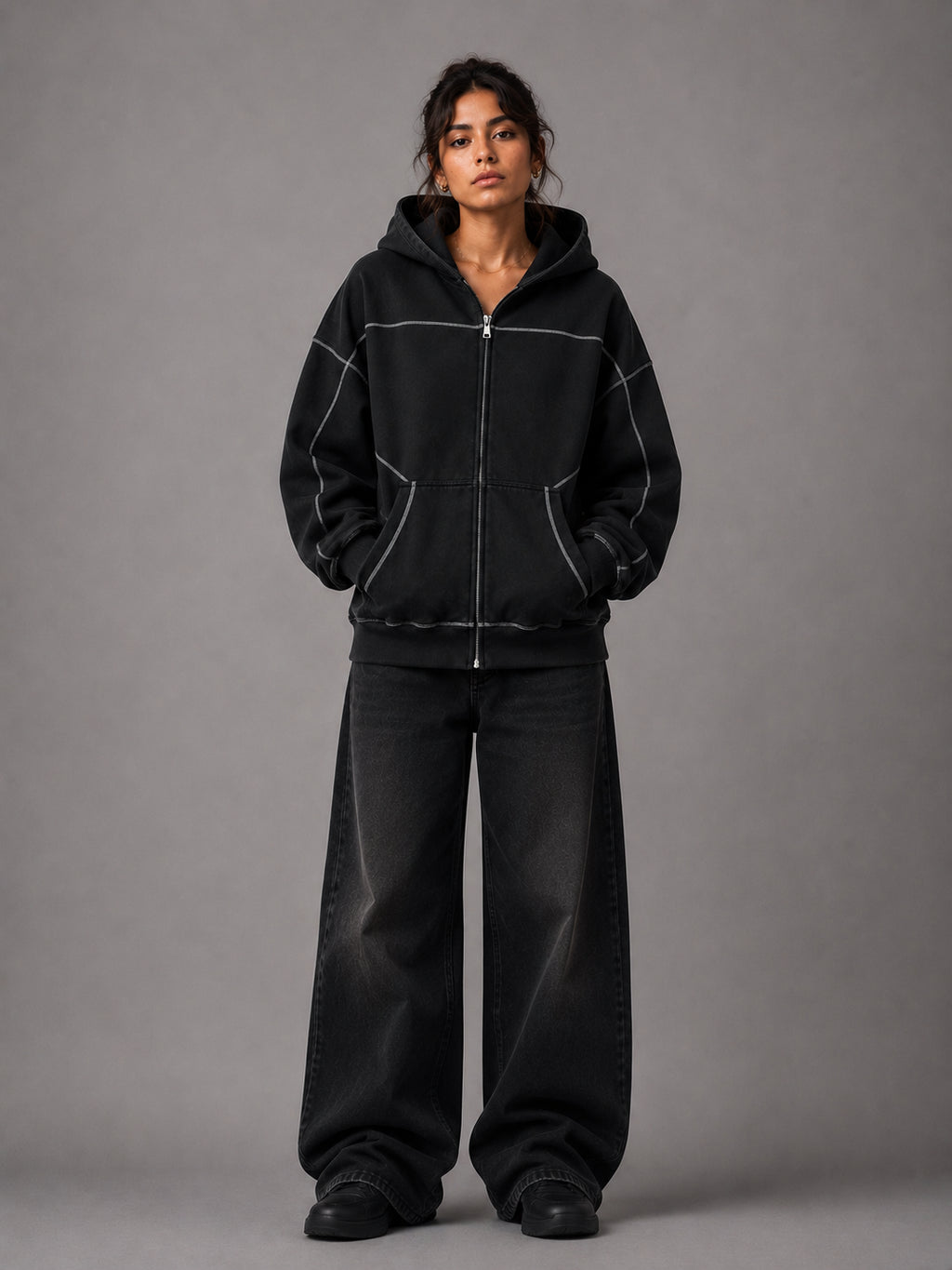 Contrast Stitched Jacket