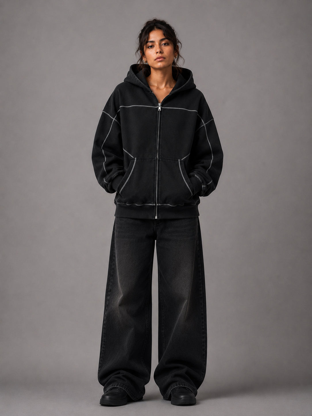 Contrast Stitched Jacket