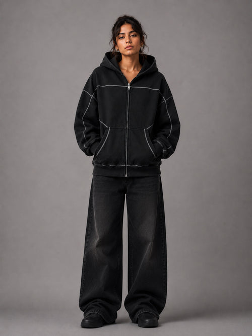 Contrast Stitched Jacket